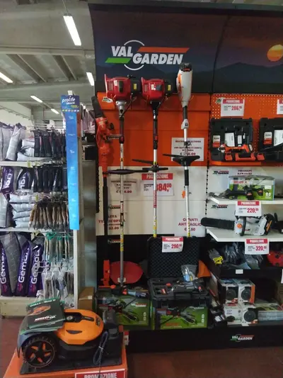Decespugliatore esposta nel reparto brico-agraria di Green Service Oulx